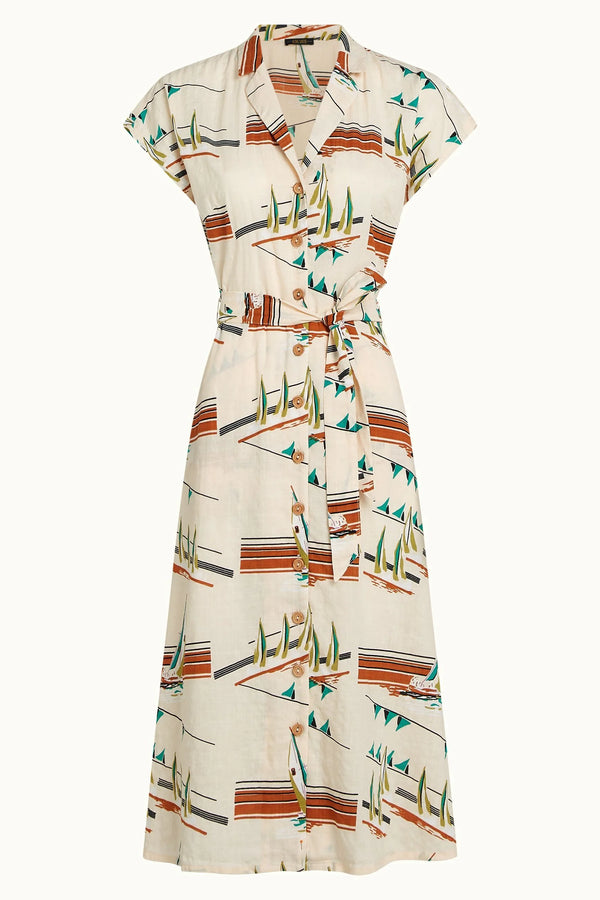 King Louie - Irene Midi Dress Antibes Sailboat Print