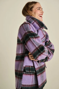 POM Amsterdam - Check Coat Brushed Lavender