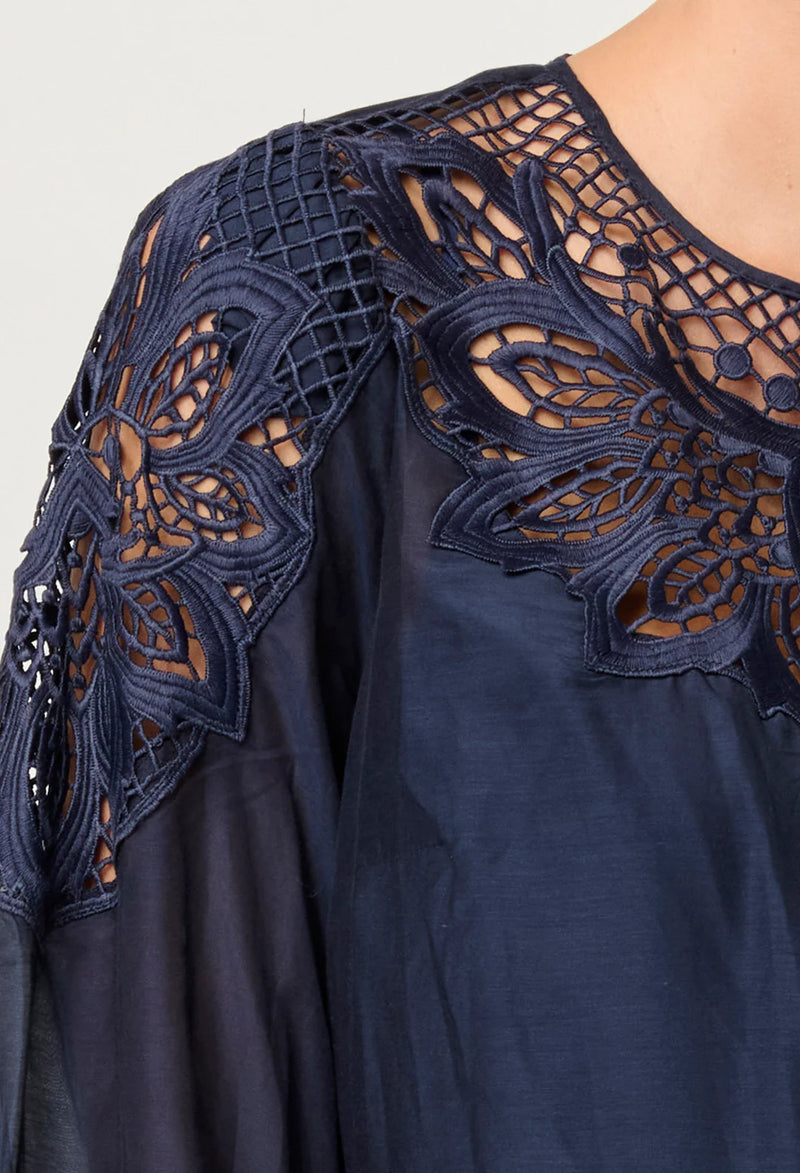 ONCE WAS - Mirador Cotton Silk Shirt in Night Sky