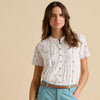 Brakeburn - Tide Pool Embroidered Short Sleeve Blouse