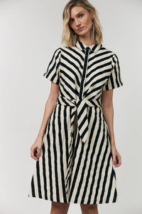 Lolly’s Laundry - Tulle Midi Dress Black Stripe