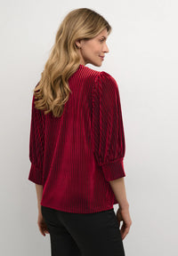 KAFFE - Caca Velvet Blouse Red