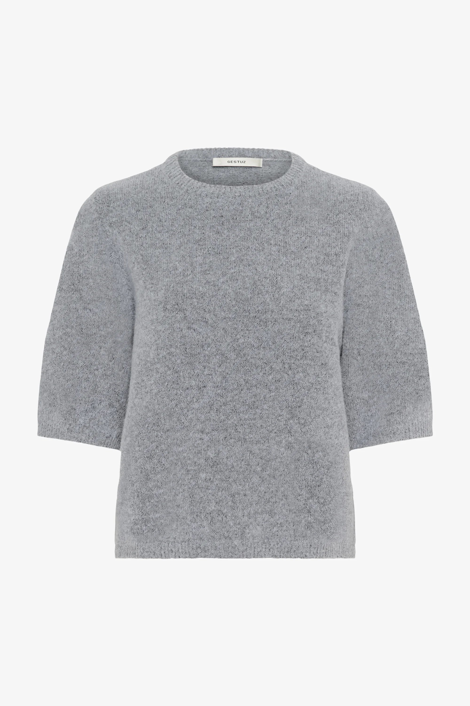 Gestuz - Alpha SS Crew Knit Top Pearl Blue Melange