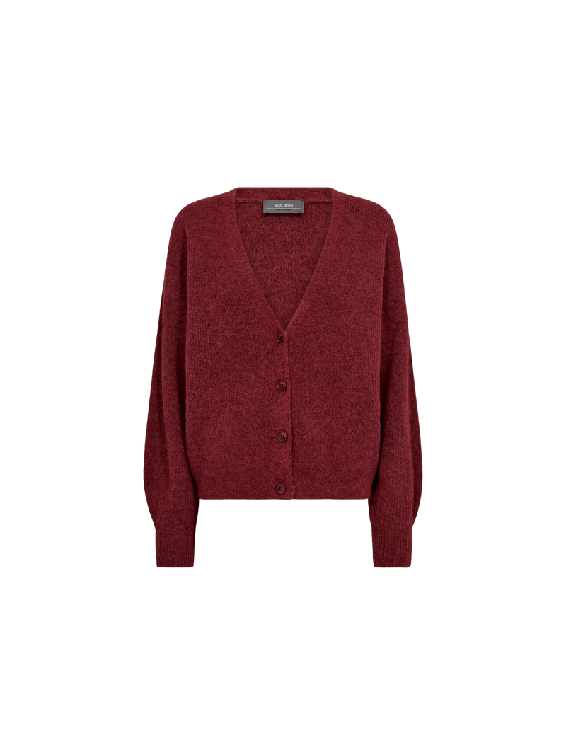Mos Mosh - Thora V-Neck Knit Cardigan Garnet