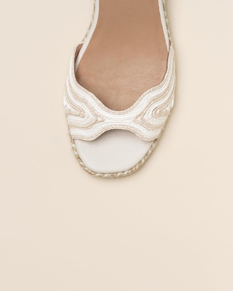 Gaimo - Dane Raffia Espadrille Heels White/Natural
