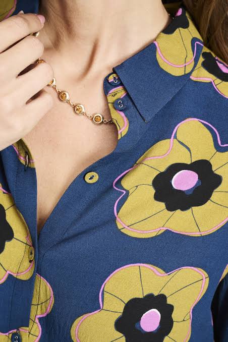 POM Amsterdam - Mila Fleurs Parfaites Blue Blouse