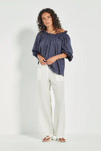 VERGE - Tamara Cotton Top Denim Blue