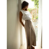 CC Heart - Emilie Jersey and Satin Dress White/Warm Grey