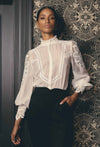 ONCE WAS - Sevilla Cotton Silk Shirt in Blanca