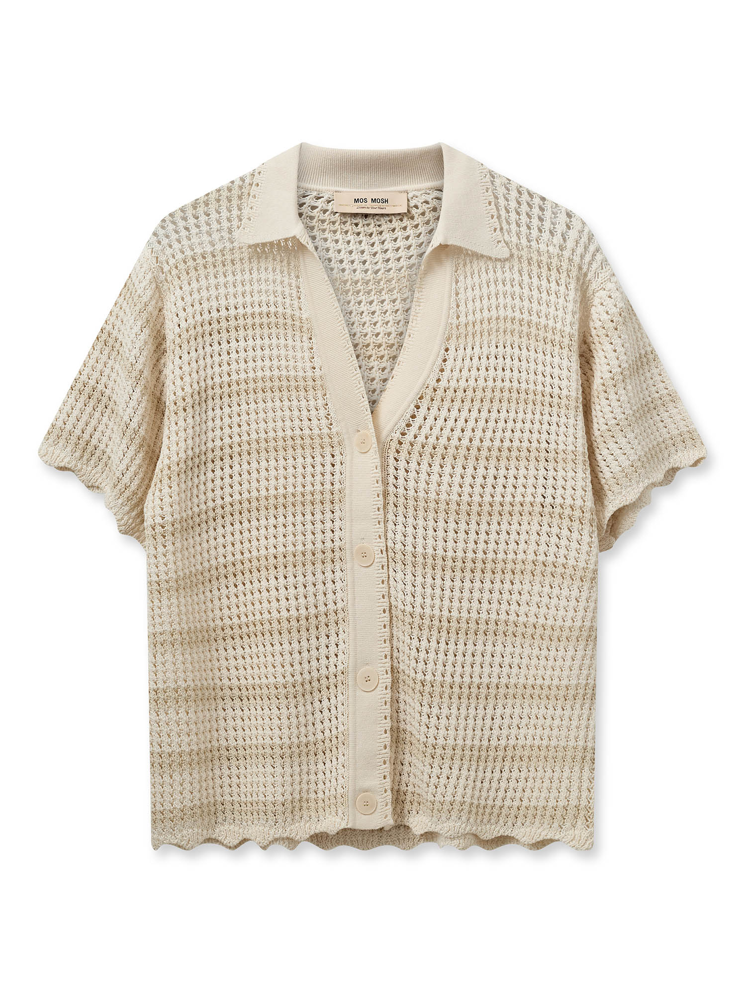 Mos Mosh - Une Knit Short Sleeve Cardigan Ecru