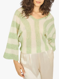 Traffic People - Betty Summer Wool Rich Jumper Green/White