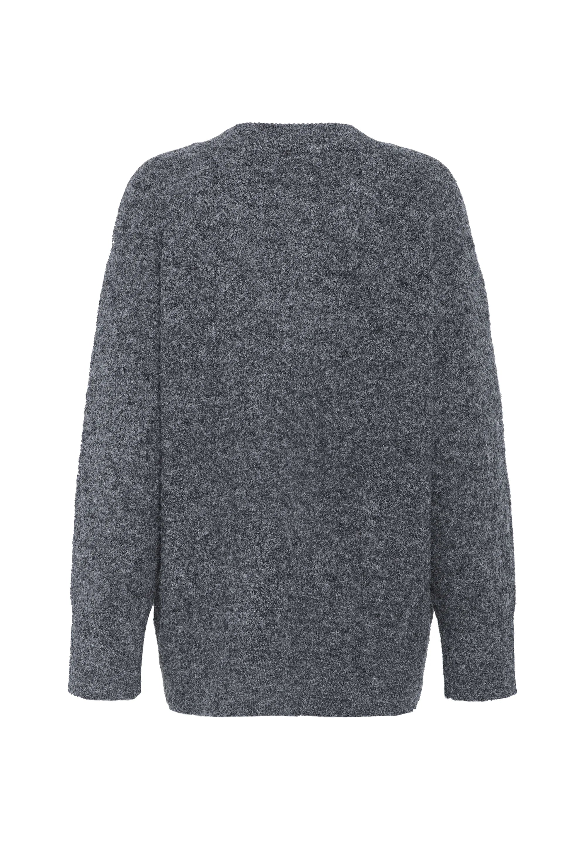KAFFE - Trudy V Neck Pullover Knit Grey Melange