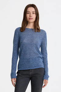 Yerse - Boat Neck Knit Denim Blue