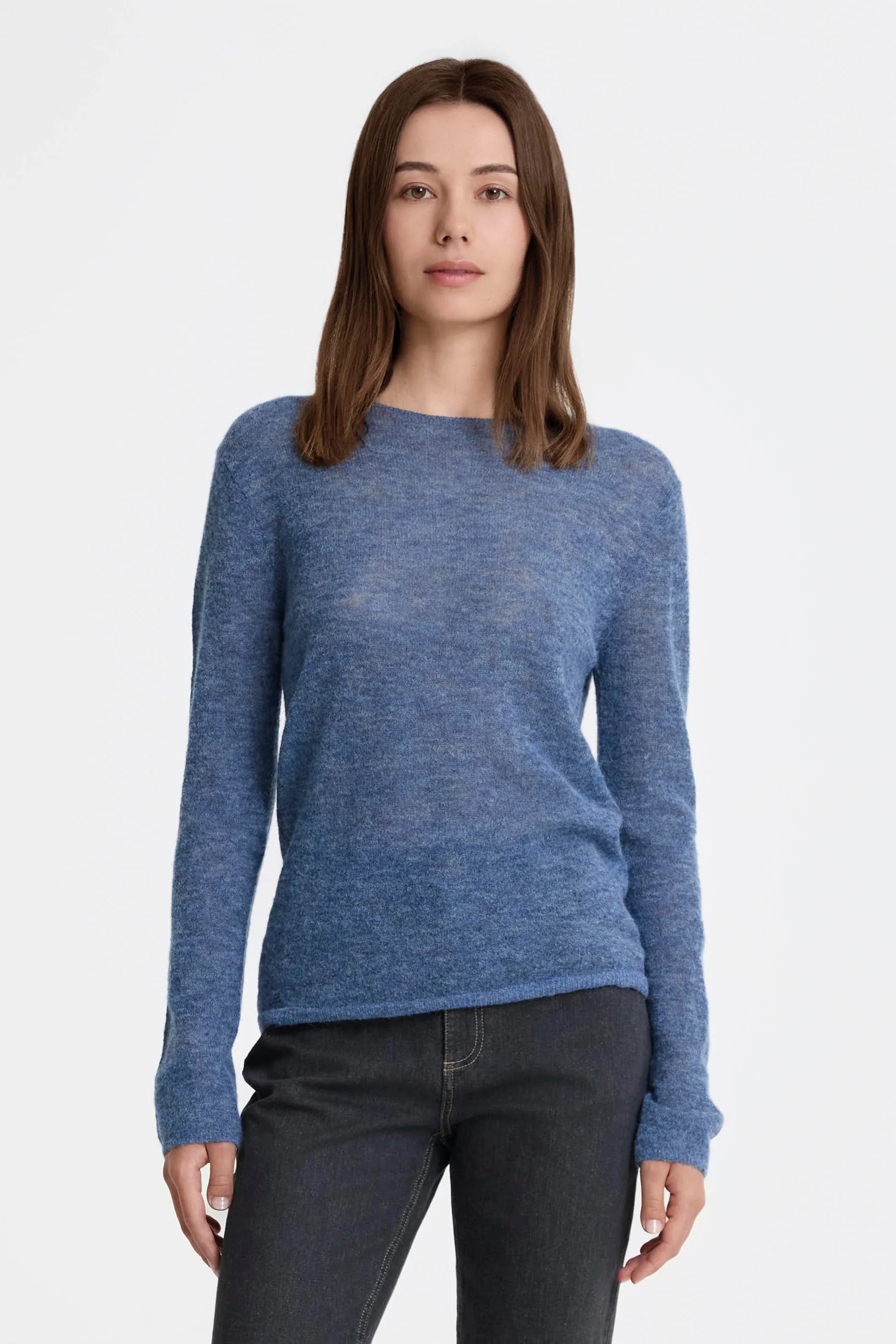 Yerse - Boat Neck Knit Denim Blue