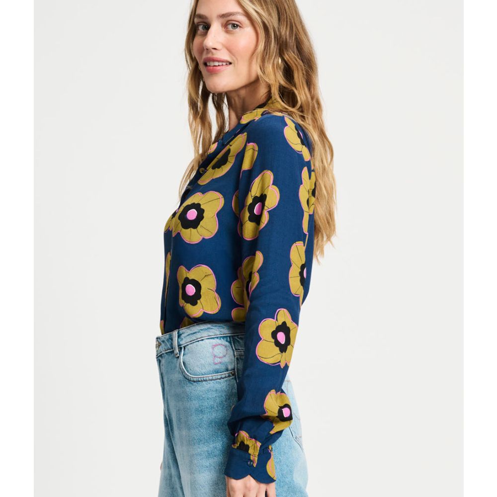 POM Amsterdam - Mila Fleurs Parfaites Blue Blouse