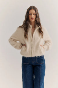World of Nomads - Felix Zip Cardigan Oatmeal