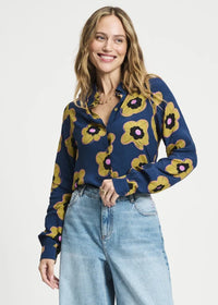 POM Amsterdam - Mila Fleurs Parfaites Blue Blouse