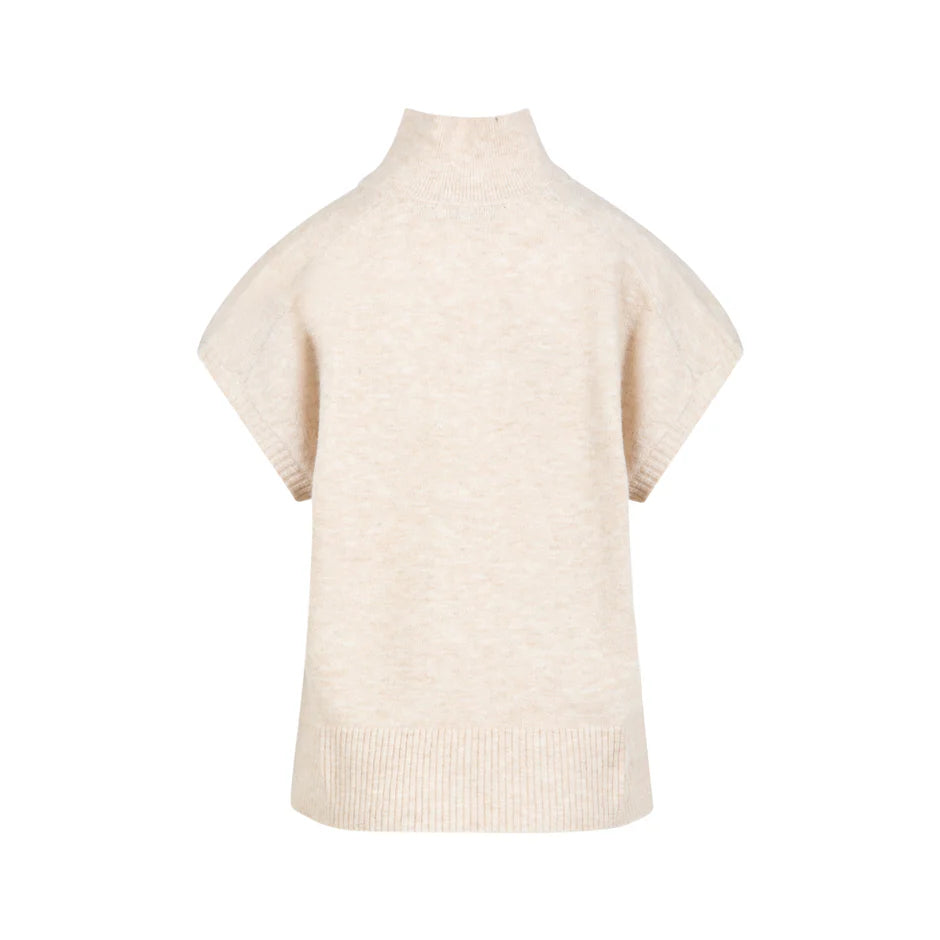 CC Heart - Emerie Knit Polo Top Off White Melange