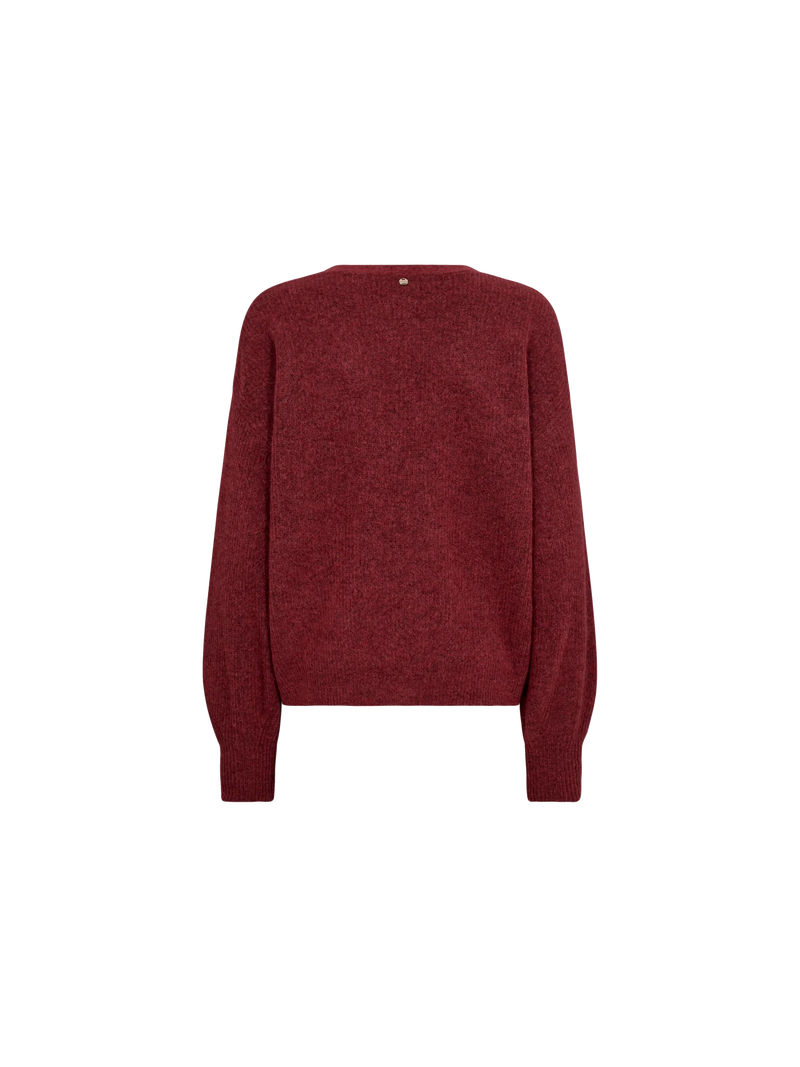 Mos Mosh - Thora V-Neck Knit Cardigan Garnet