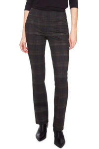 UP! Pants - Dark Plaid Full Length Ponte Pant