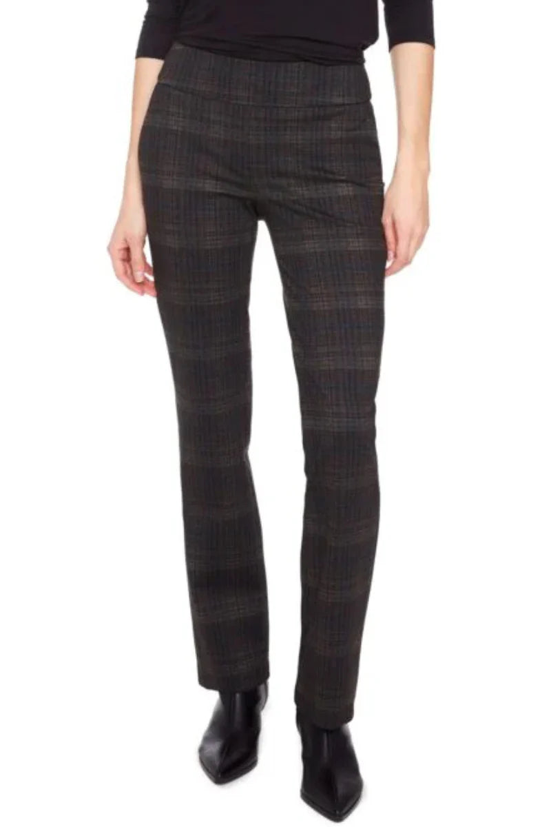 UP! Pants - Dark Plaid Full Length Ponte Pant