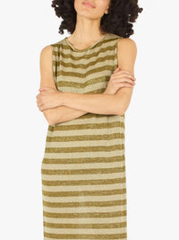 Traffic People - Tarnish Gold Lurex Stripe Dress