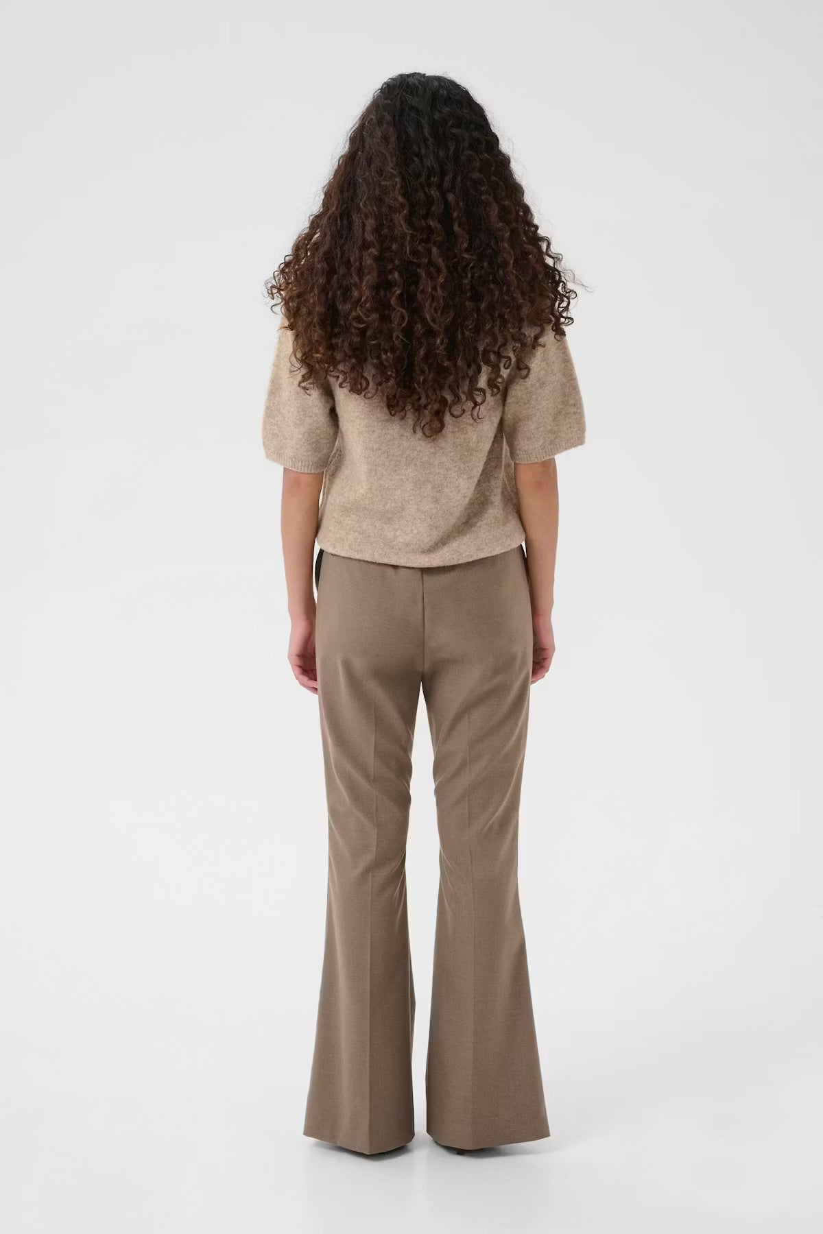 Gestuz - Alpha SS Knit Polo Pullover Warm Sand Melange