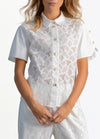 Coster Copenhagen - Lace Top with Utility Details White