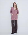 Yerse - Mid Length Cardigan Rose Pale Pink