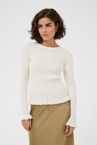 KAFFE - Ariela Pullover Knit Top Chalk