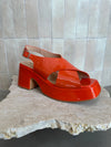 Alfie and Evie - Kirk Orange Patent Leather