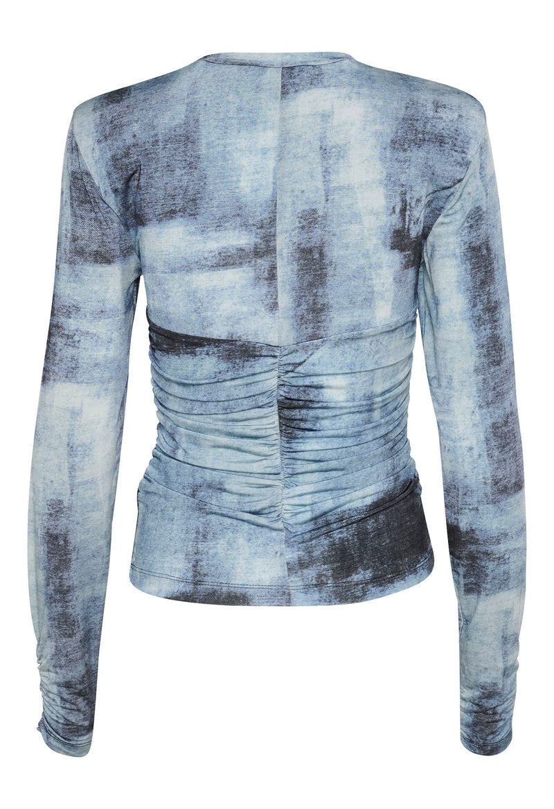 Gestuz - Areen Long Sleeve Blouse Blue Denim