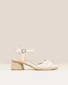 Gaimo - Dane Raffia Espadrille Heels White/Natural
