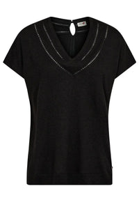 Mos Mosh - Coel V-Neck Tee Black