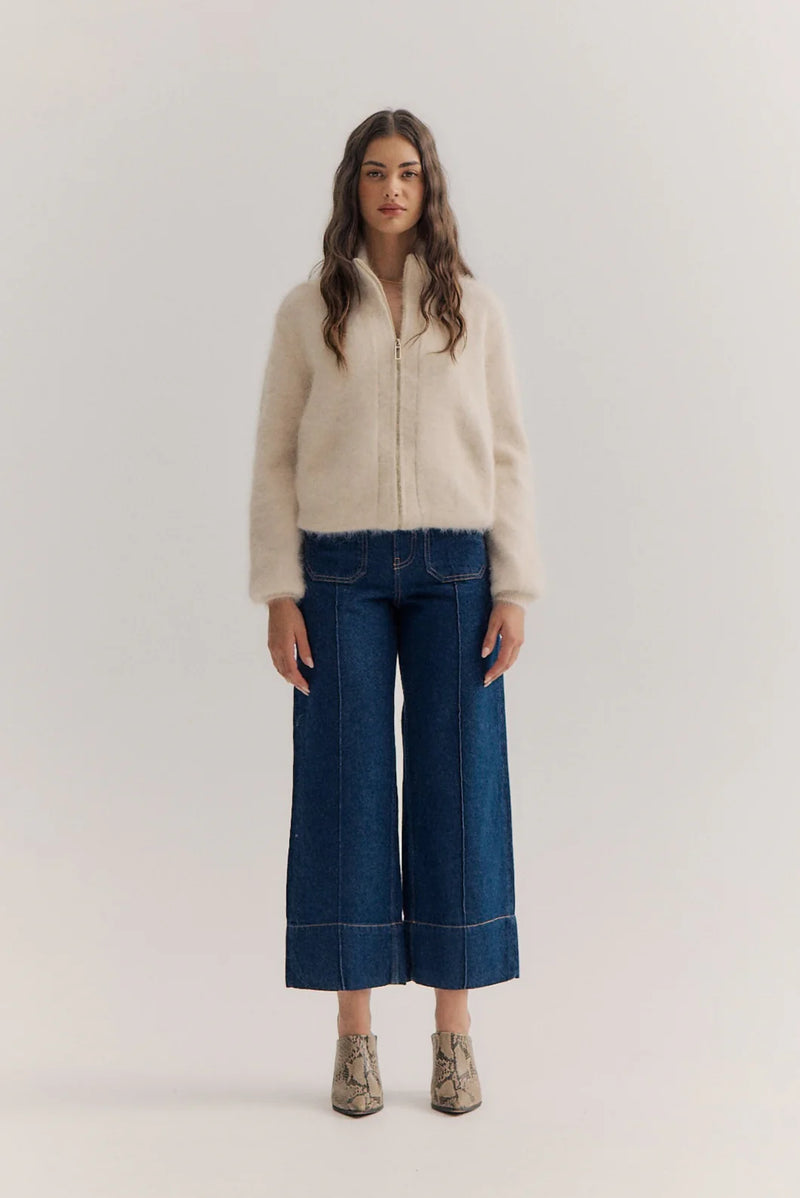 World of Nomads - Felix Zip Cardigan Oatmeal