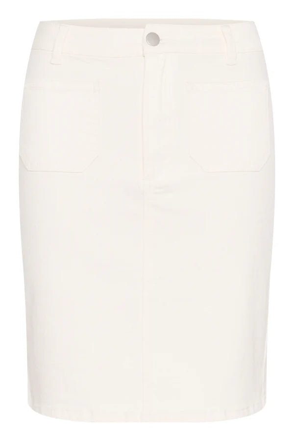 KAFFE - Karla Twill Skirt Chalk White