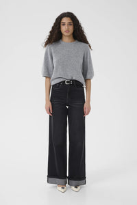 Gestuz - Alpha SS Crew Knit Top Pearl Blue Melange