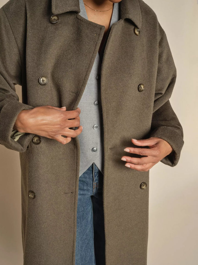 Mos Mosh - Venice Wool Coat Forest Night