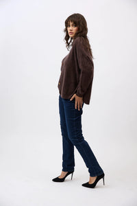 Mia Fratino - Macy Brushed Cardi Dark Chocolate