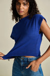 POM Amsterdam - Bright Blue Knit Top/Vest