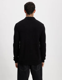 Rhythm -  Mohair Button Up Knit Black