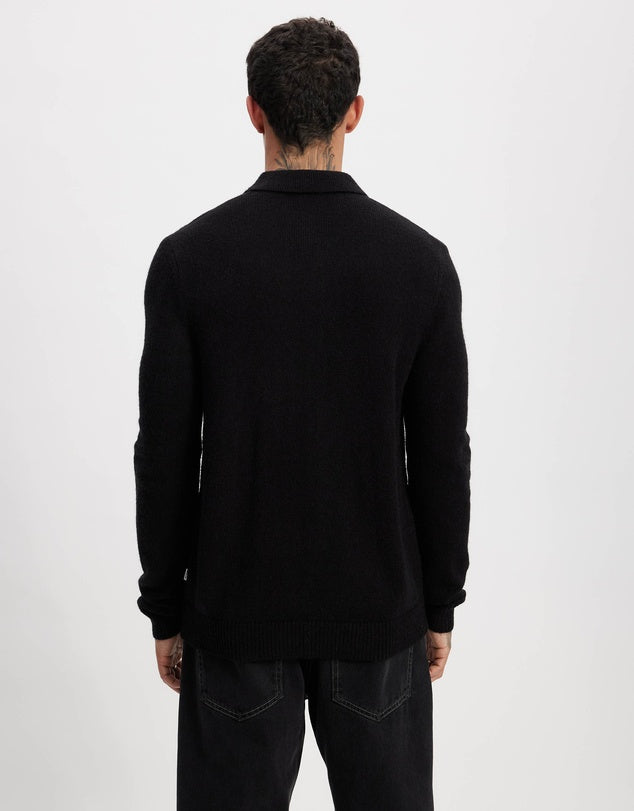 Rhythm -  Mohair Button Up Knit Black