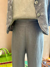 Blueberry Italia - Linen Capri Pant Ash