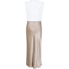 CC Heart - Emilie Jersey and Satin Dress White/Warm Grey