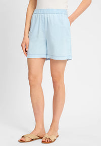 MOS MOSH - Emmi Linen Shorts Cashmere Blue