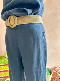 Blueberry Italia - Linen Capri Pant Navy