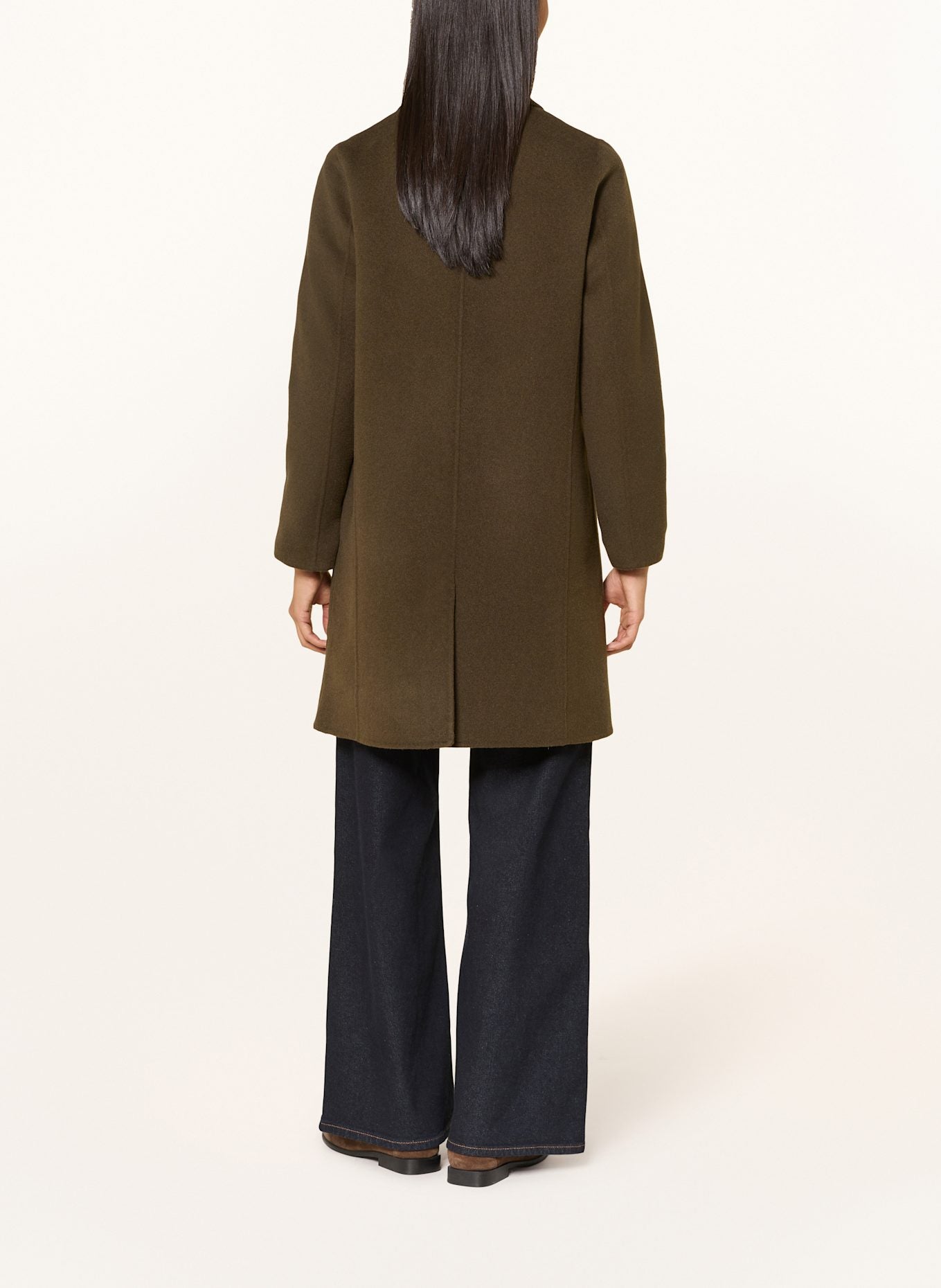 Yerse - Midi Coat Wool Mix Khaki