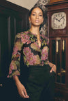 ONCE WAS - Estrella Viscose Chiffon Blouse in Winter Granadilla
