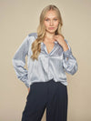 Mos Mosh - Enfa Satin Blouse Celestial Blue