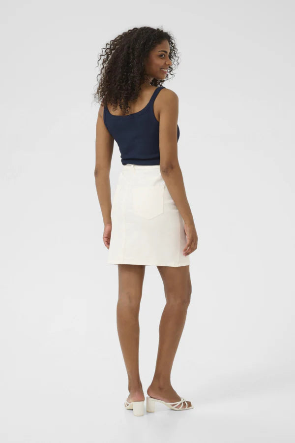 KAFFE - Karla Twill Skirt Chalk White